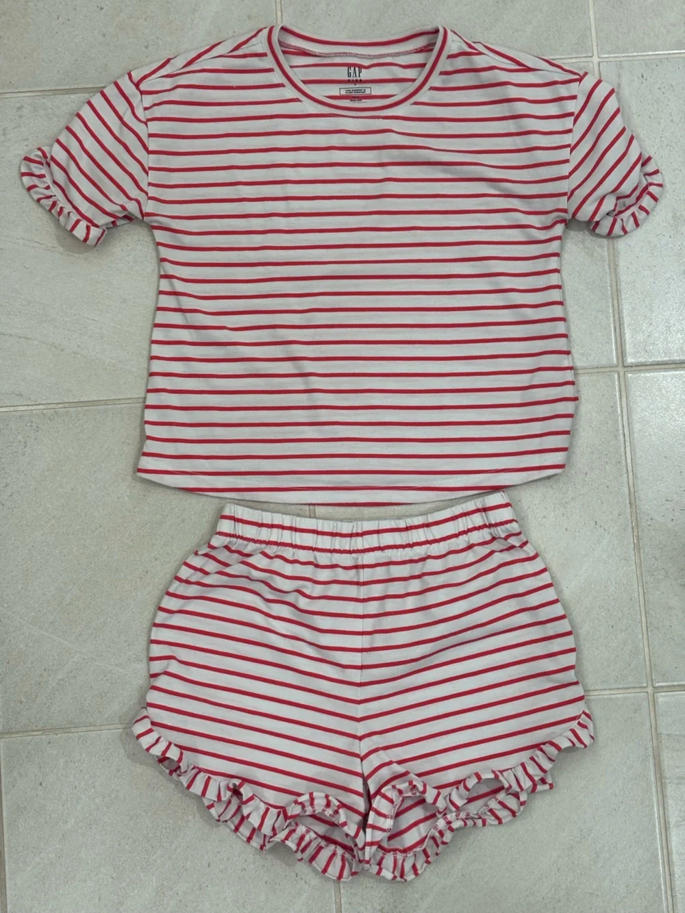 GAP Red and White Striped Girl’s Pajama Set